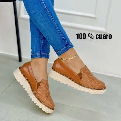 Mocasines en Cuero Miel