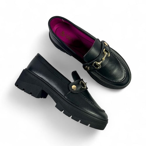 Mocasines en Cuero Negro - Con Diseño Intercambiable