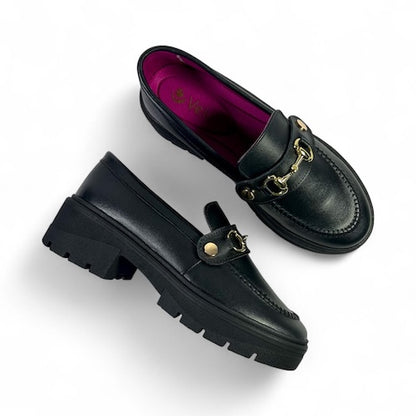 Mocasines en Cuero Negro - Con Diseño Intercambiable