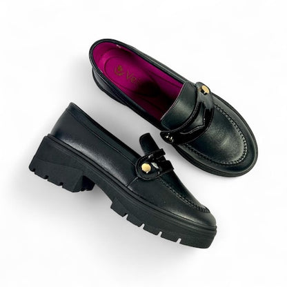 Mocasines en Cuero Negro - Con Diseño Intercambiable