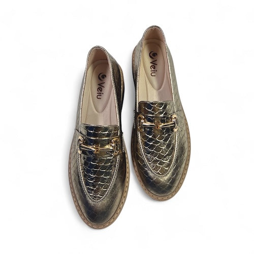 Mocasines en Cuero Bronce