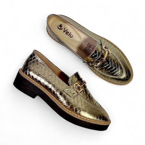 Mocasines en Cuero Bronce