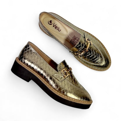 Mocasines en Cuero Bronce