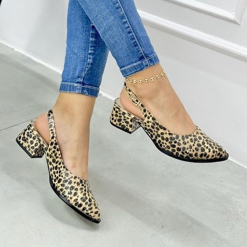Tacones Animal Print Beige