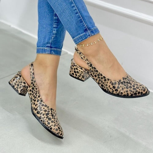 Tacones Animal Print Miel