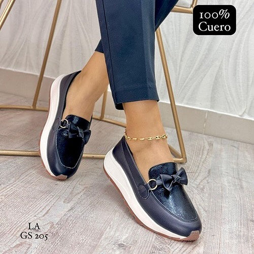 Mocasines Cuero Negro