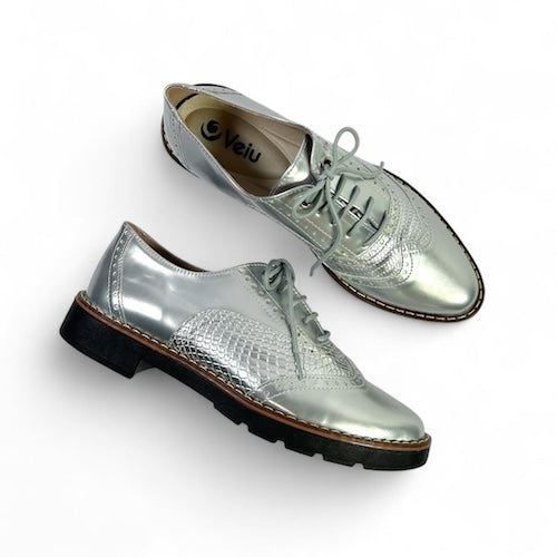 Bolichero Charol Plateado