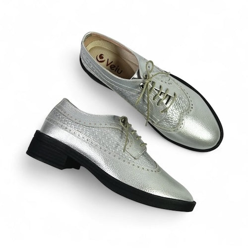 Bolichero en Cuero Plateado