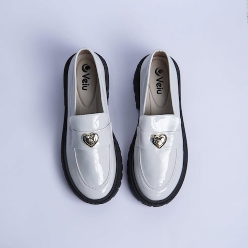 Mocasines Charol Blanco