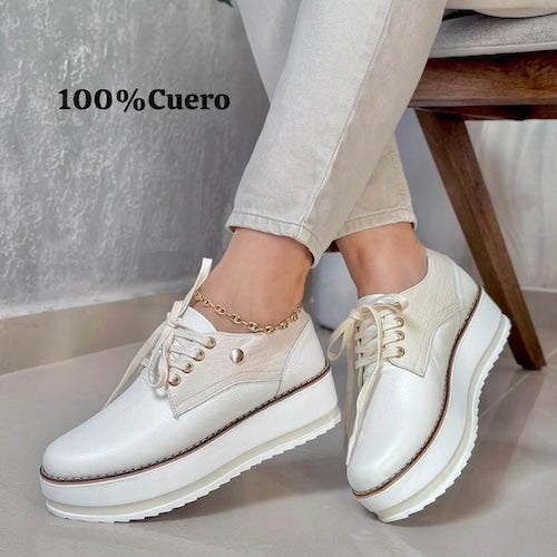 Bolichero en Cuero Blanco