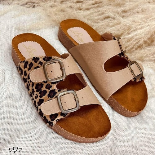 Sandalia Playa Rosa y Animal Print