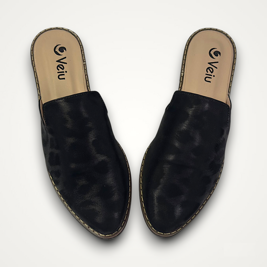 Mules Animalprint Negro