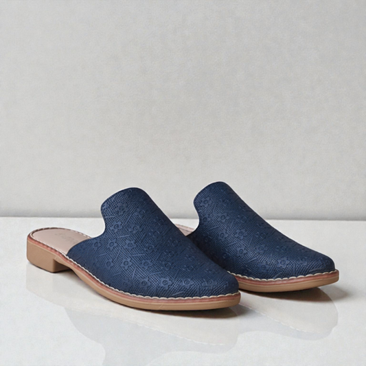 Mules Flores Azul
