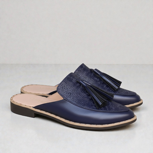 Mules Flecos Azul