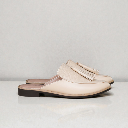 Mules Flecos Beige