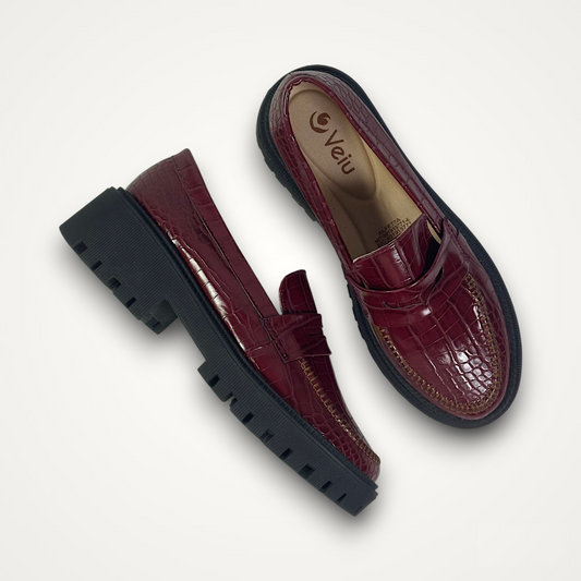 Mocasines Suela Tractor Vinotinto