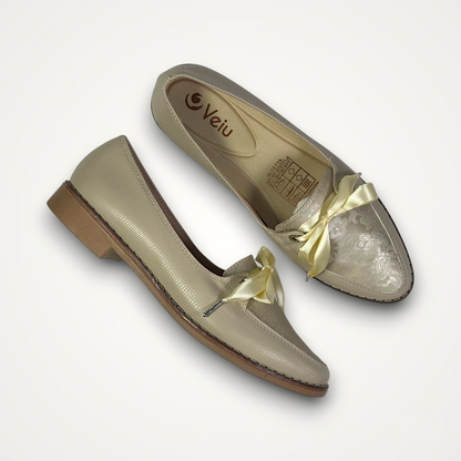 Mocasines Champaña Moño