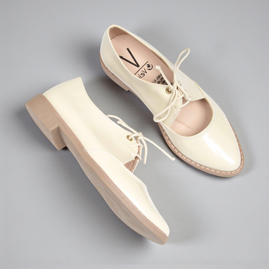 Baletas Abiertas Charol Beige
