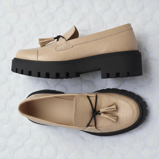 Mocasines Suela Tractor Beige