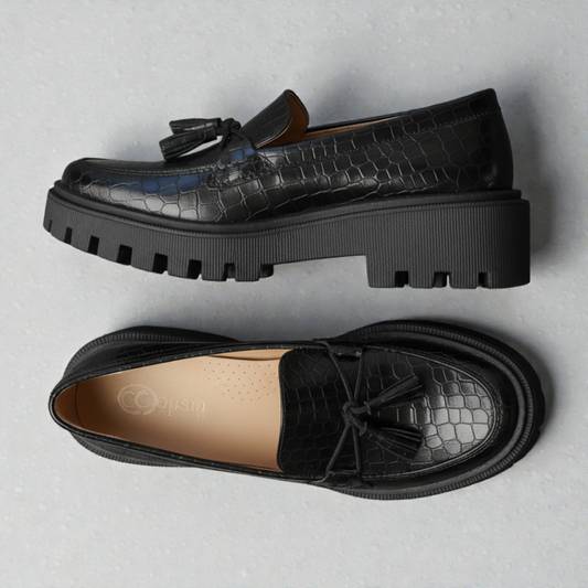 Mocasines Suela Tractor Negro