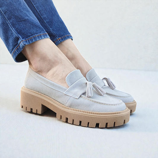 Mocasines Suela Tractor Gris