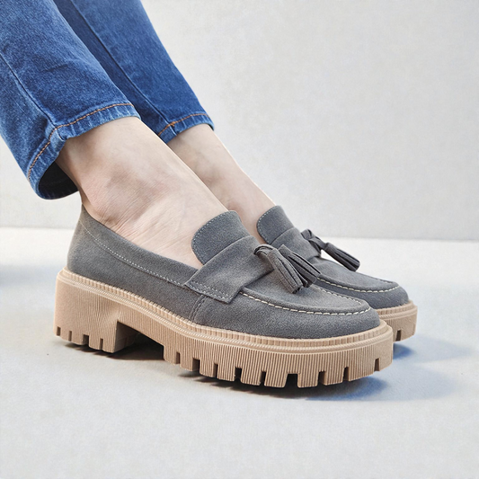 Mocasines Suela Tractor Gris