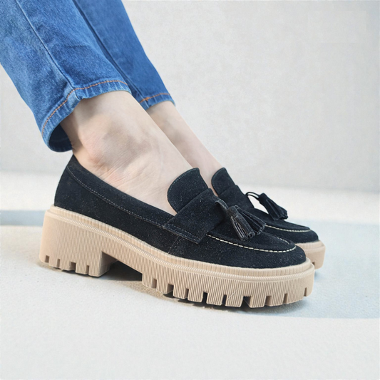 Mocasines Suela Tractor Negro